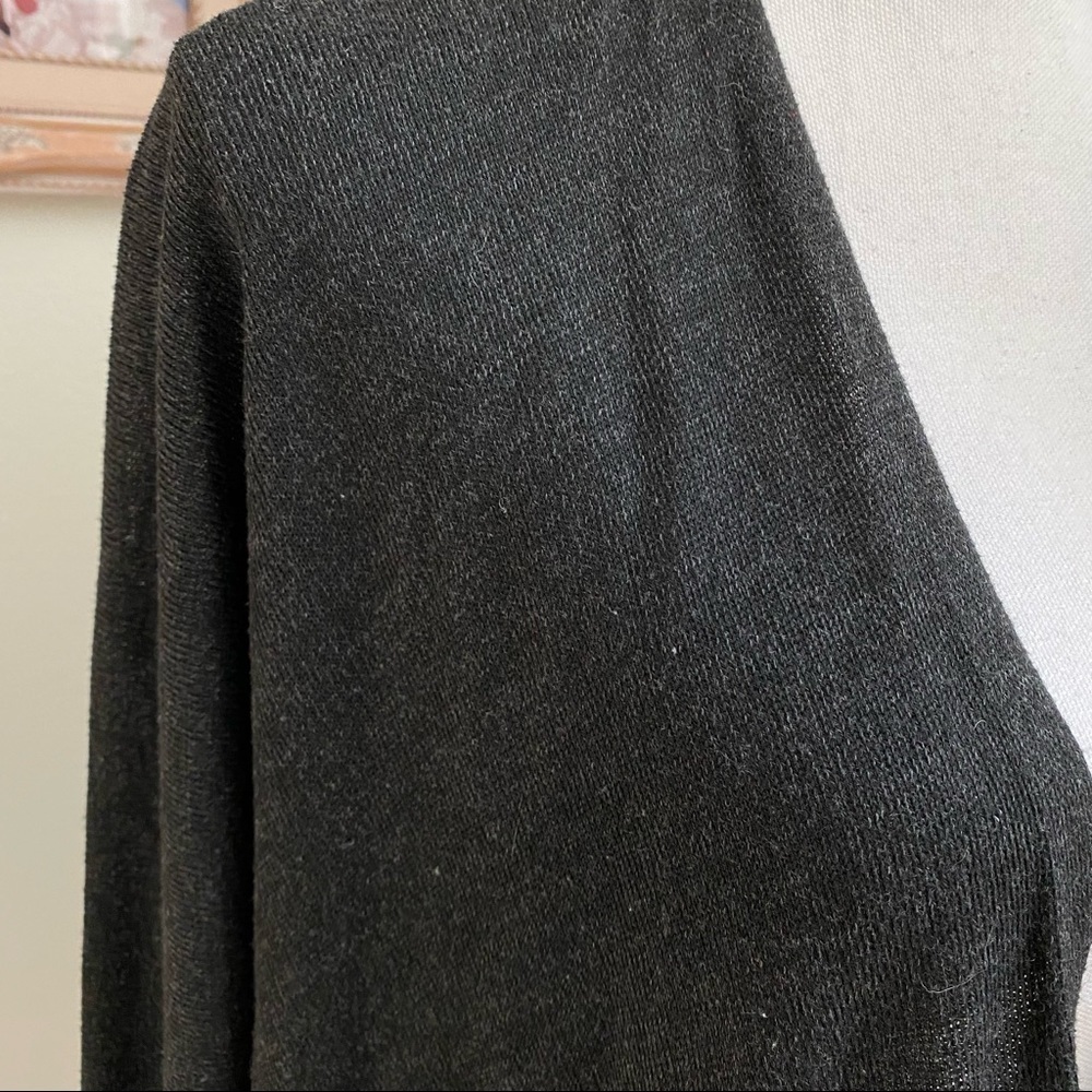 Double Zero Charcoal Grey Open Front Cardigan Sid… - image 5